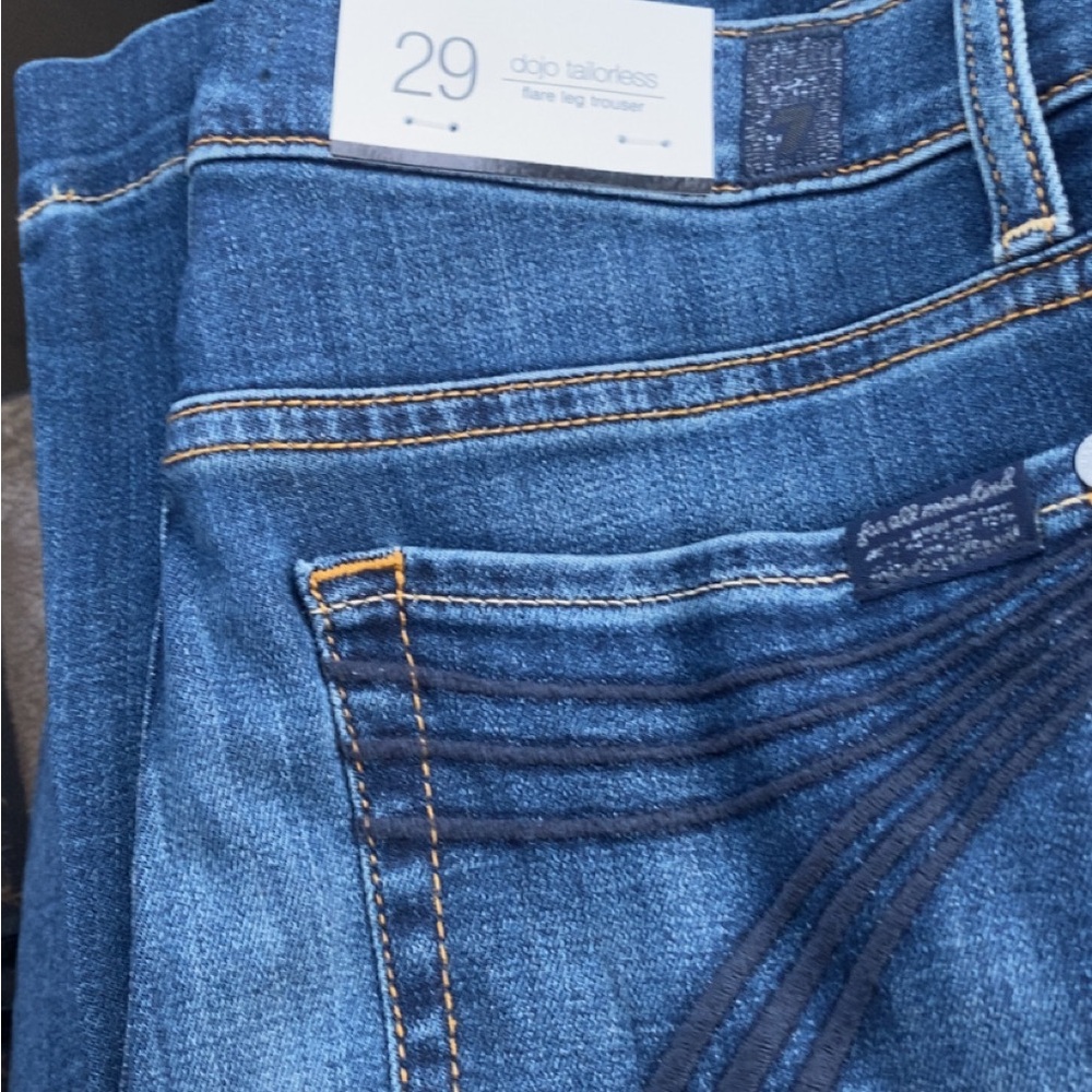 7 For All Mankind Dark Blue Flare Jeans